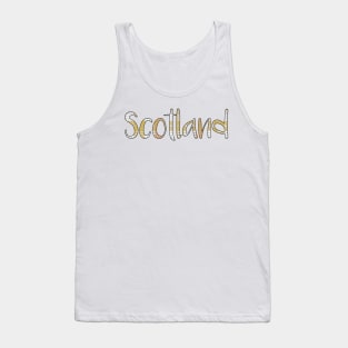 SCOTLAND, Metallic Tone Christmas Tartan Style Text Design Tank Top